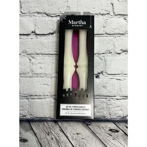Martha Stewart Halloween Skeleton bones 10 inch white‎ taper candles - NIP